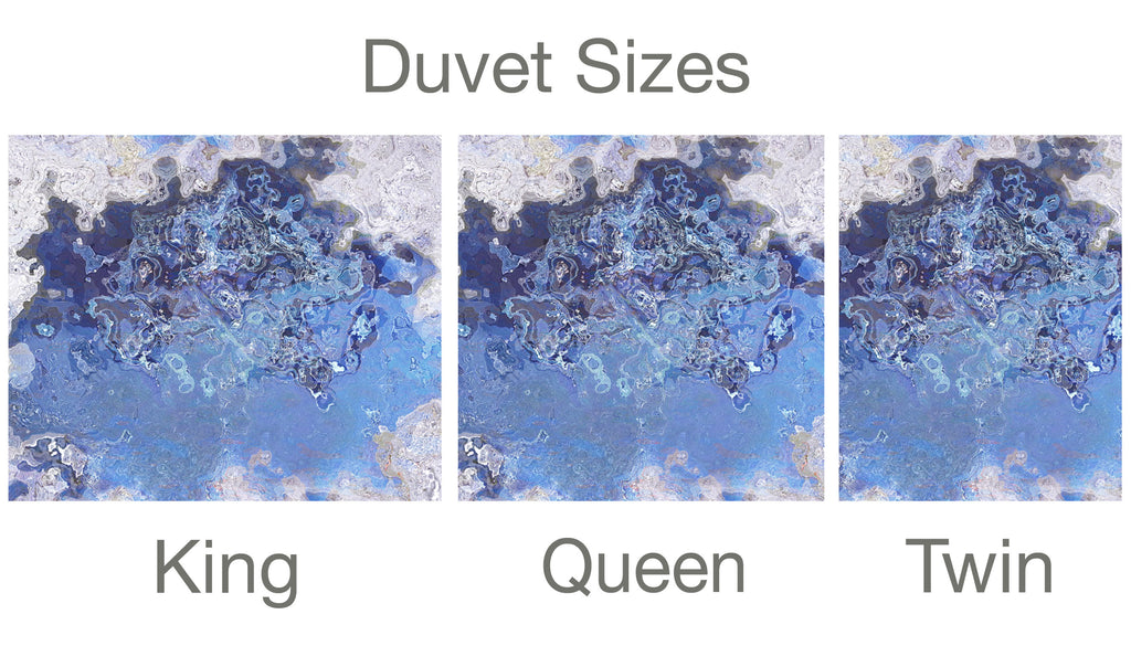 King, Queen or Twin Duvet Cover, Blue Stone