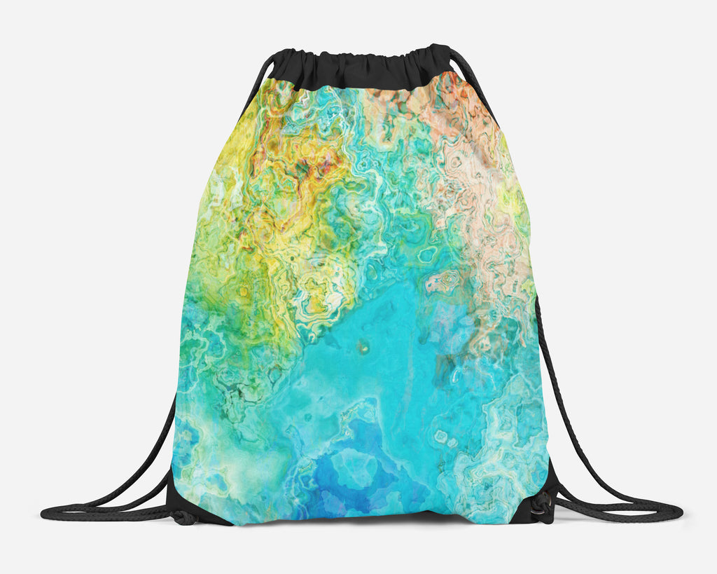 Drawstring Gym Bag, Abstract Art Lined Sling Bag, Backpack School Bag