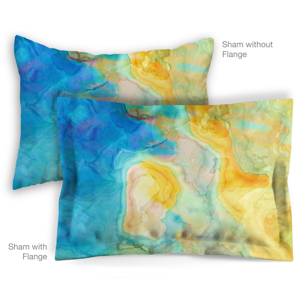 Abstract Art Pillow Shams, Standard and King, Contemporary Bedding