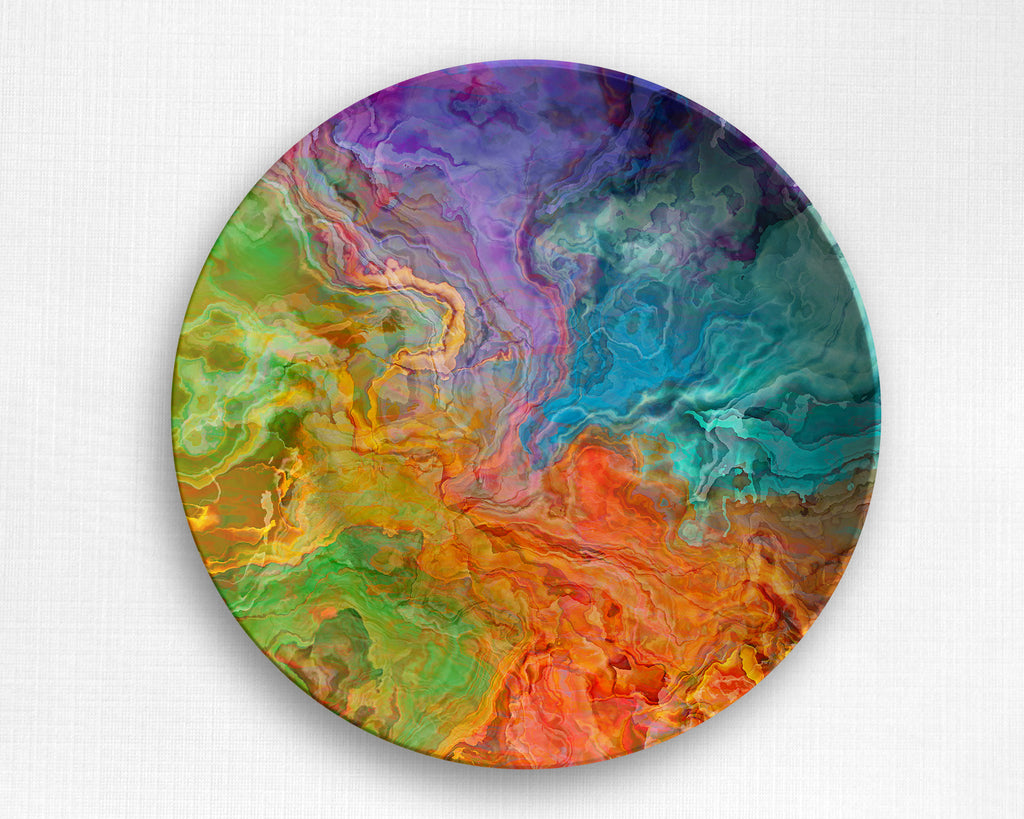 Abstract art outdoor Plate, unbreakable microwave safe tableware