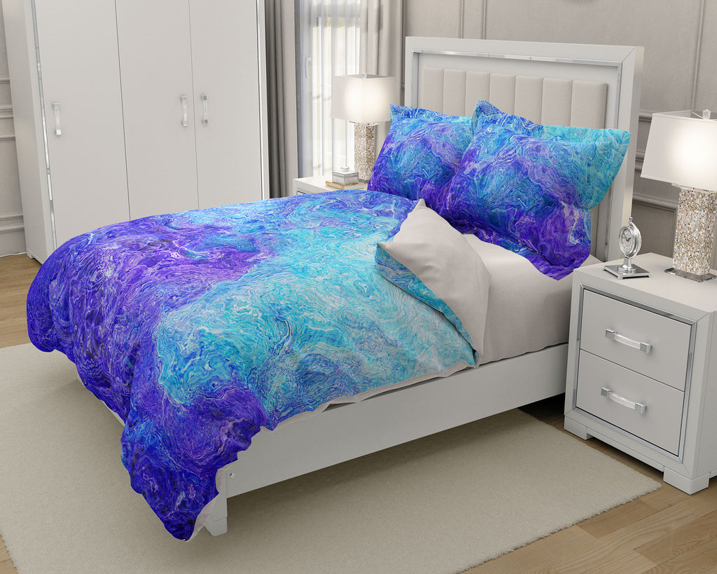 King, Queen or Twin Duvet Cover, Blue Movement
