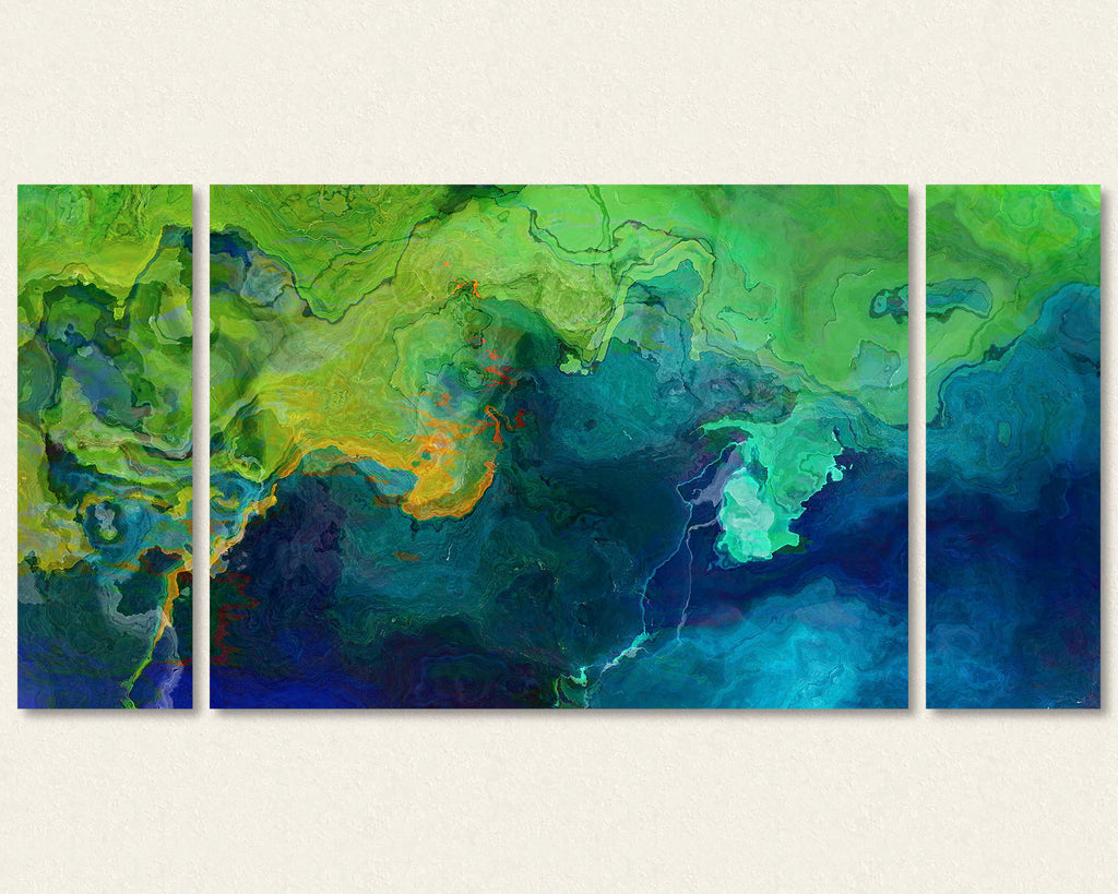 Abstract art triptych canvas print, 30x60 to 40x78