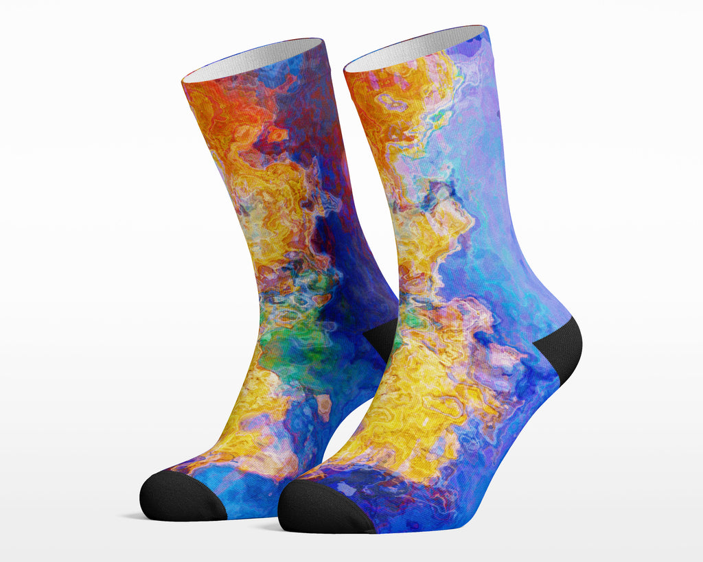 Abstract Art Crew Socks for Men and Women, Colorful Unique Comfy Socks