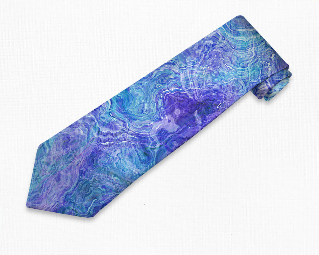 Abstract art men's tie in Blue and Aqua