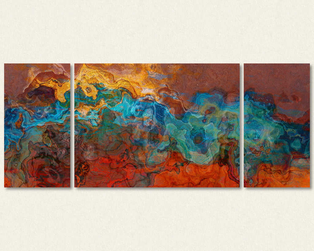 Abstract art triptych canvas print in Desert Colors