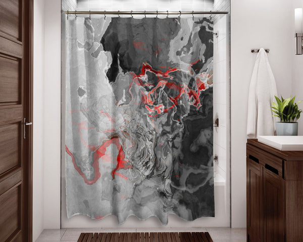 Vostolaiv Abstract Shower Curtain, Black and Red Mushroom Shower Curtain,  Abstract Modern Shower Cur…See more Vostolaiv Abstract Shower Curtain,  Black