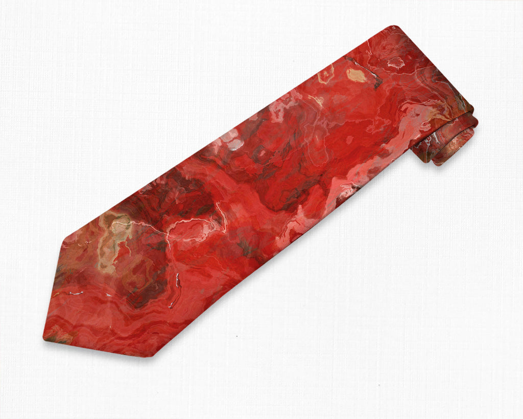 Abstract art men’s power tie in red