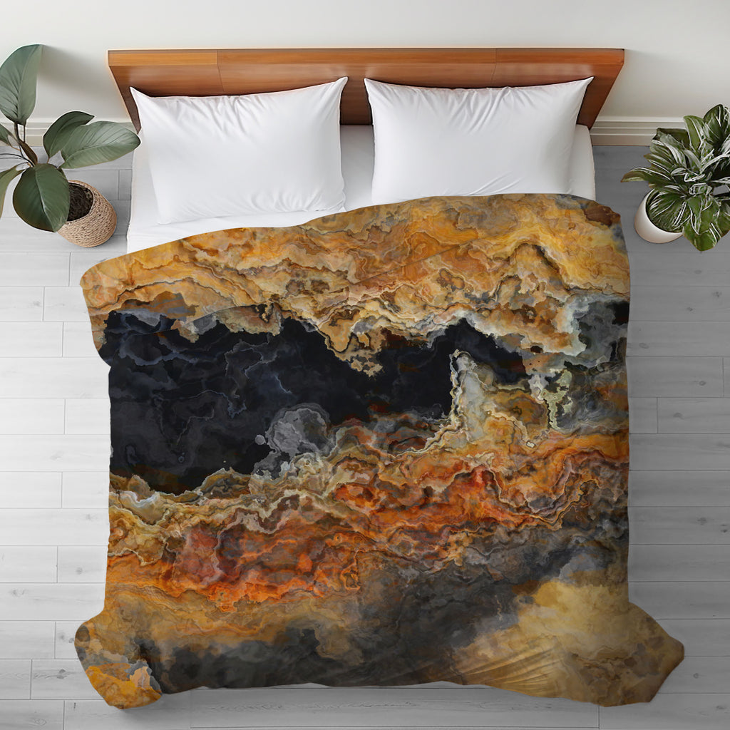 Abstract King, Queen or Twin Duvet Cover, Black Canyon