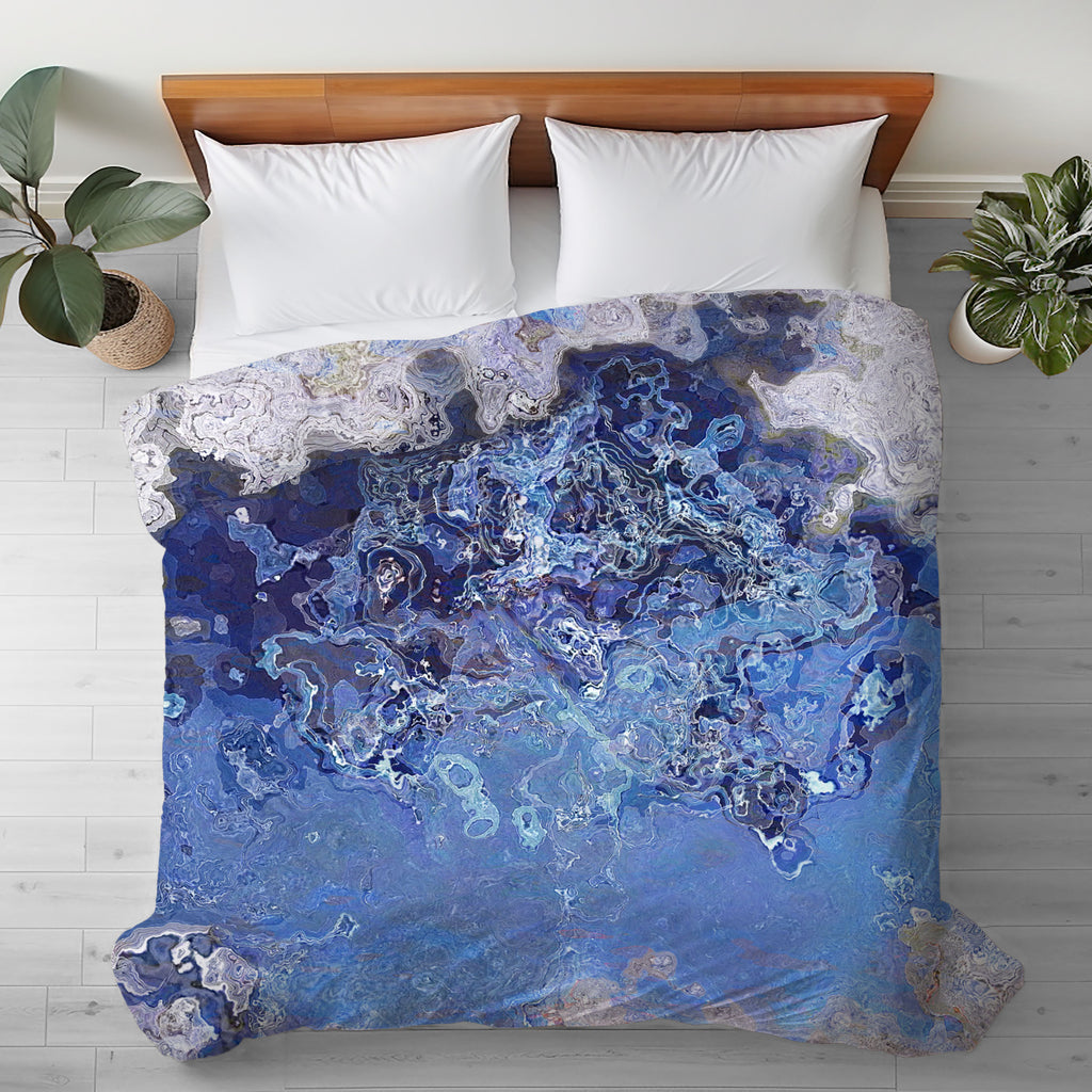Abstract King, Queen or Twin Duvet Cover, Blue Stone