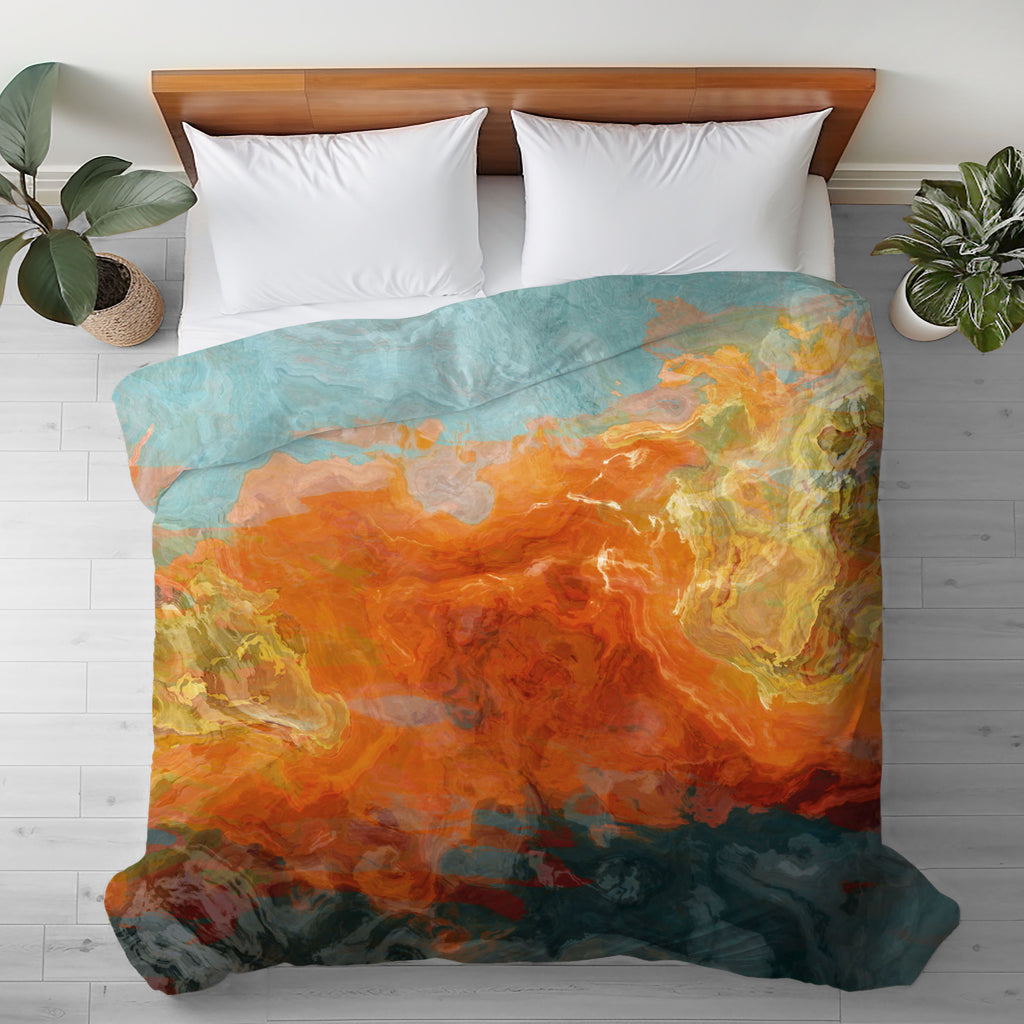 Abstract King, Queen or Twin Duvet Cover, Electric