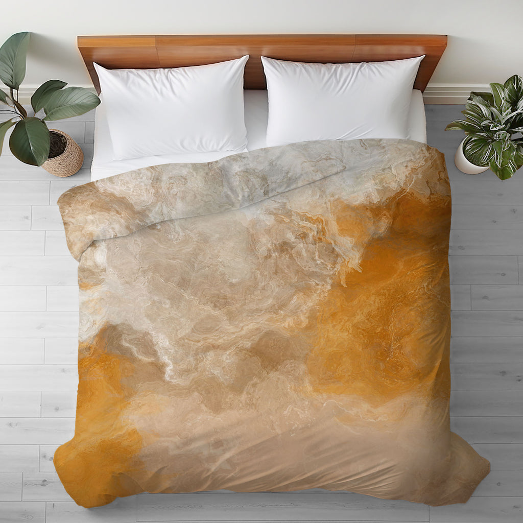 Abstract King, Queen or Twin Duvet Cover, Evening Gold