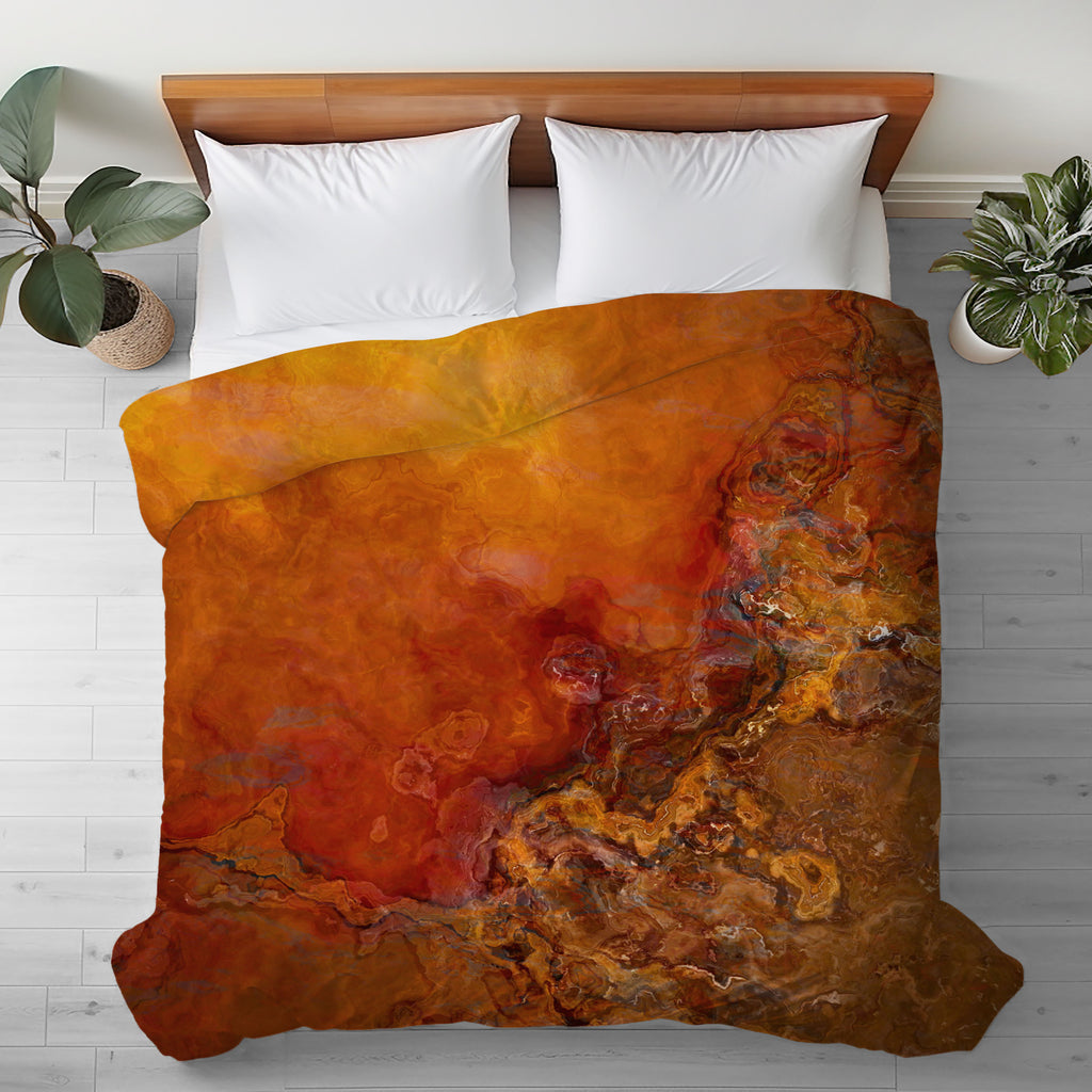 Abstract King, Queen or Twin Duvet Cover, Gold Rush