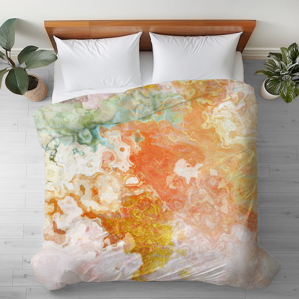 Abstract King, Queen or Twin Duvet Cover, Peony