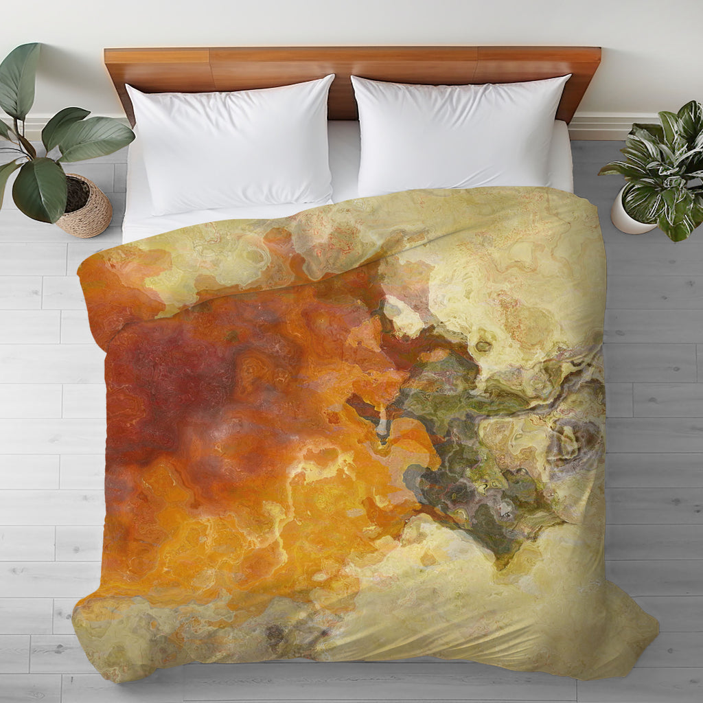 Abstract King, Queen or Twin Duvet Cover, Persimmon