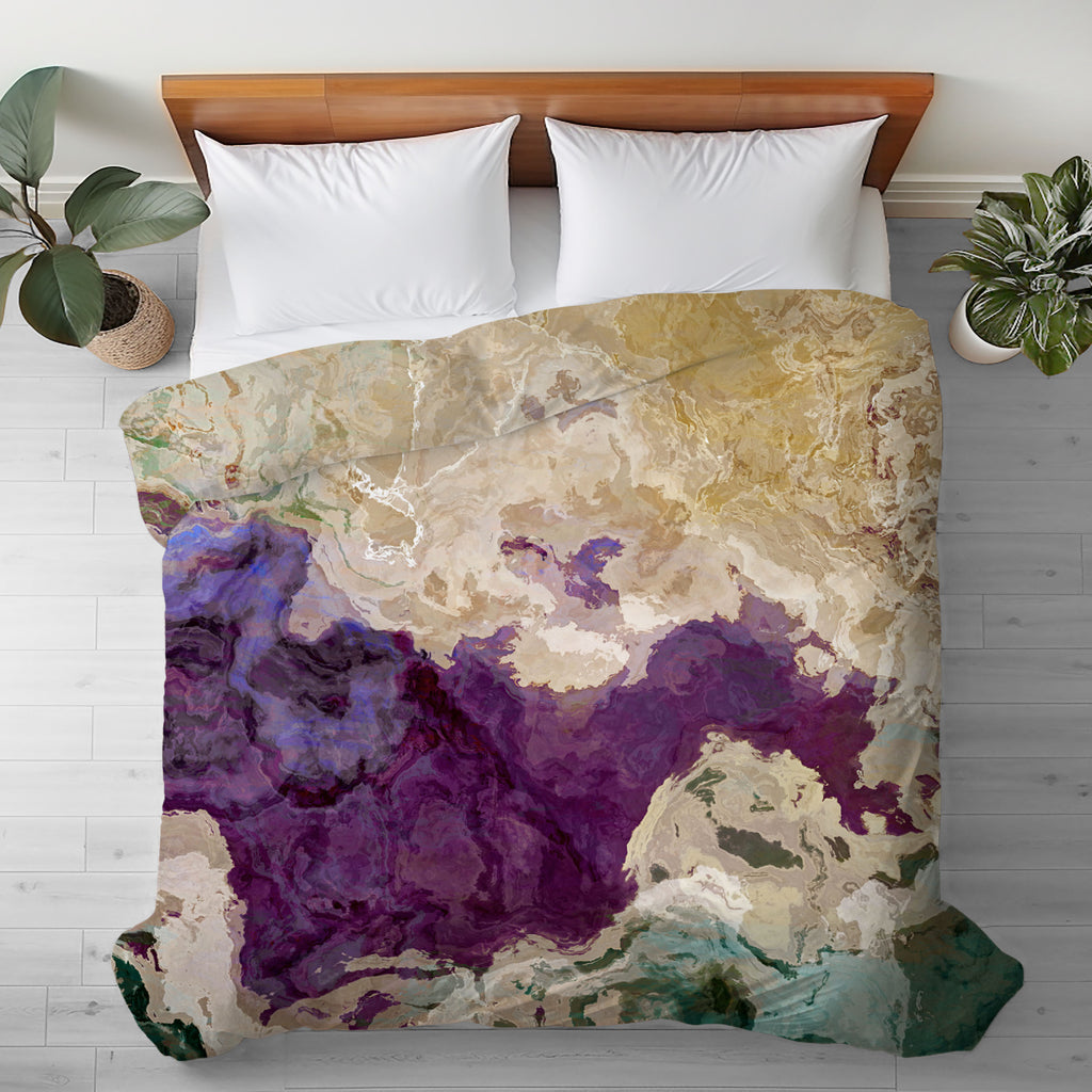 Abstract King, Queen or Twin Duvet Cover, Plum Creek