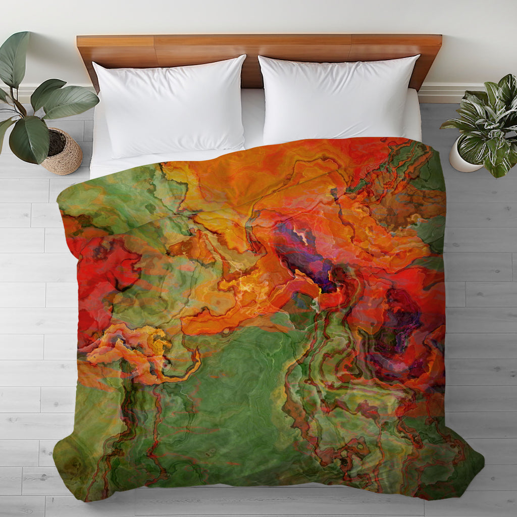 Abstract King, Queen or Twin Duvet Cover, Poppies