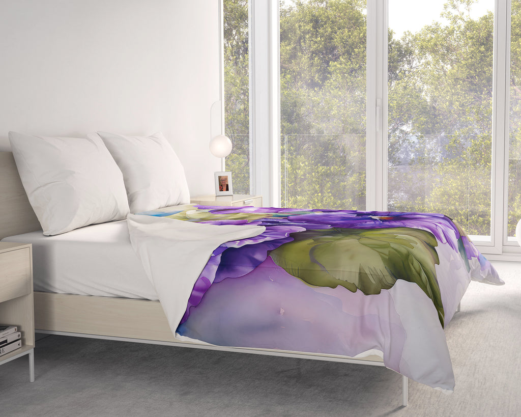Floral Comforter, African Violets
