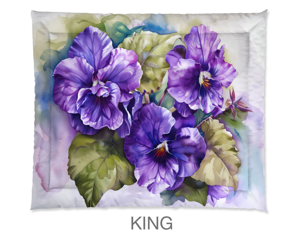 Floral Comforter, African Violets