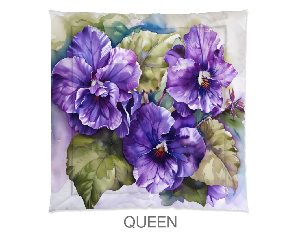 Floral Comforter, African Violets