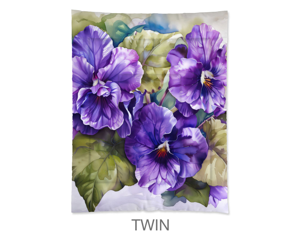 Floral Comforter, African Violets