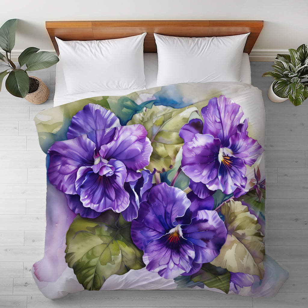Floral Duvet Covers, African Violets