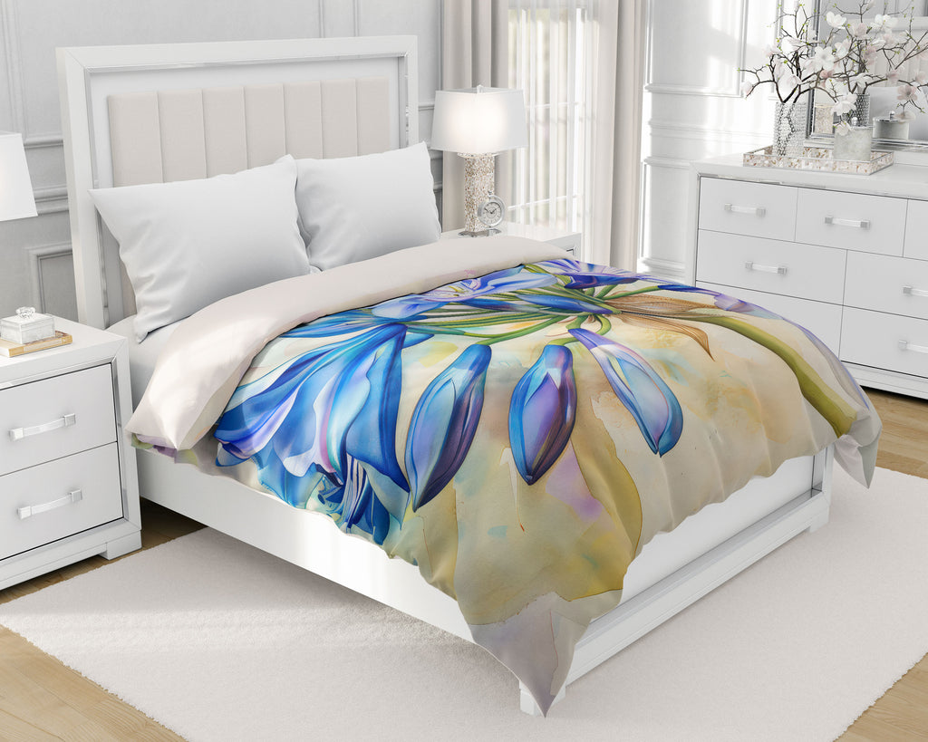 Floral Duvet Cover, Agapanthus Nile Lily