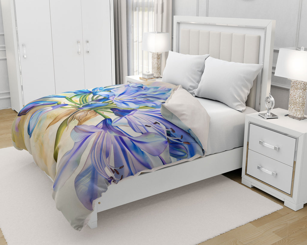Floral Duvet Cover, Agapanthus Nile Lily