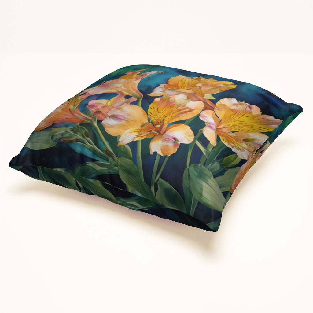 Floral Pillow Cover, Alstroemeria Peruvian Lily