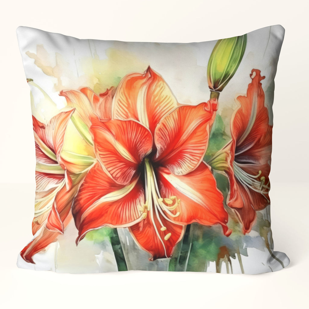 Floral Pillow Cover, Amaryllis