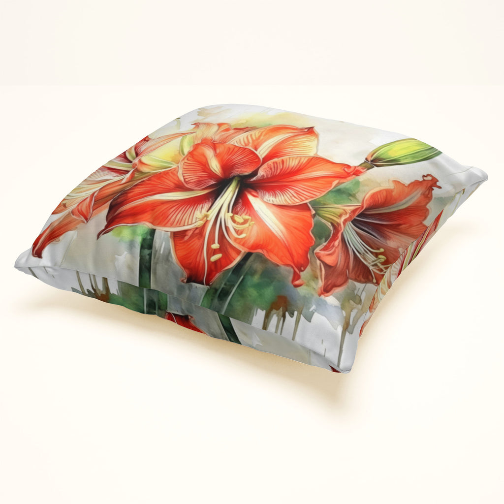 Floral Pillow Cover, Amaryllis