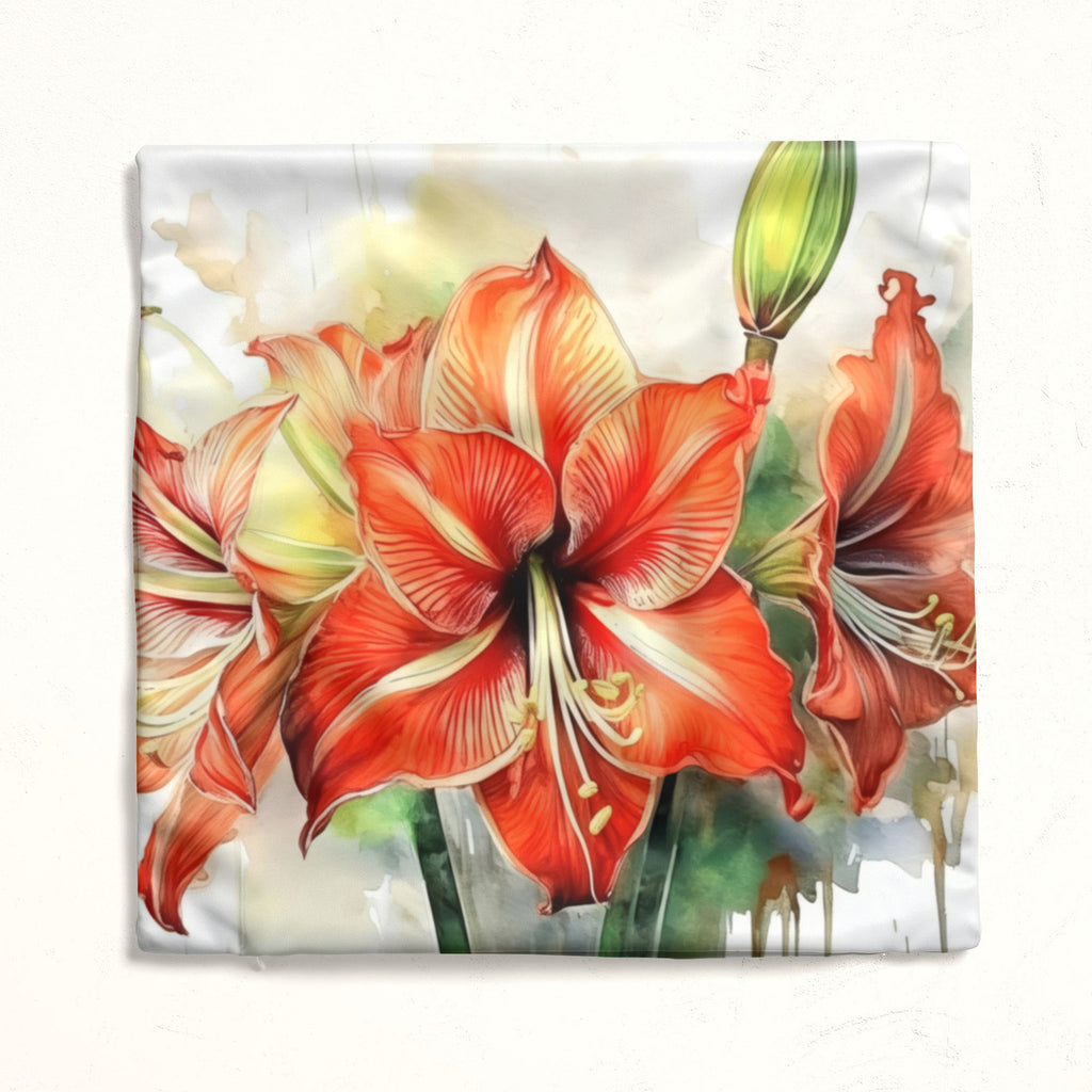 Floral Pillow Cover, Amaryllis