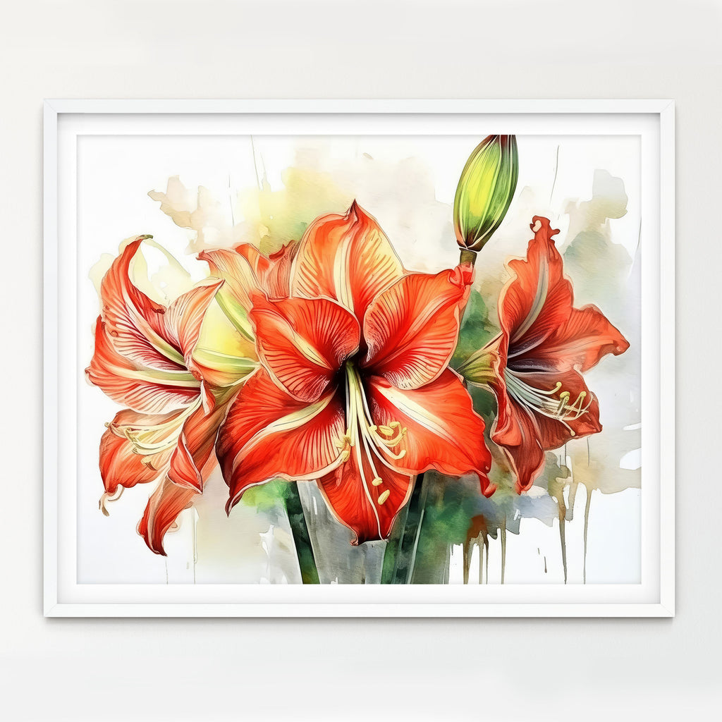 Floral Art Paper Print, Amaryllis