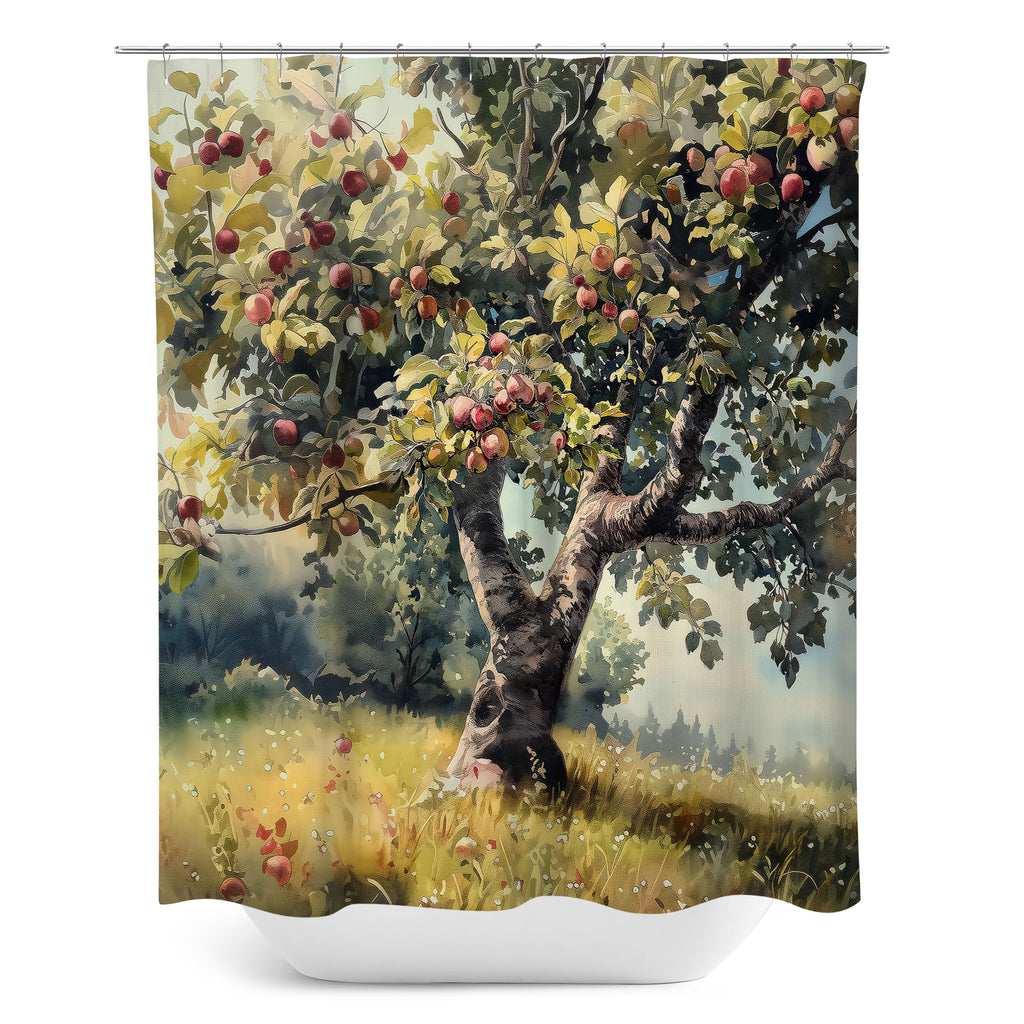 Floral Shower Curtain, Apple Tree