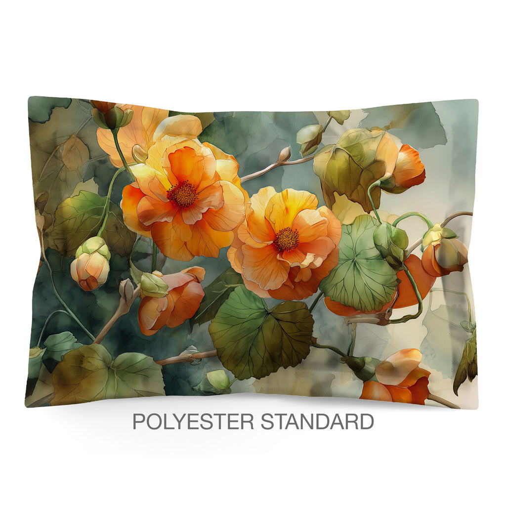 Floral Sham in Cotton or Polyester, Avens Geum