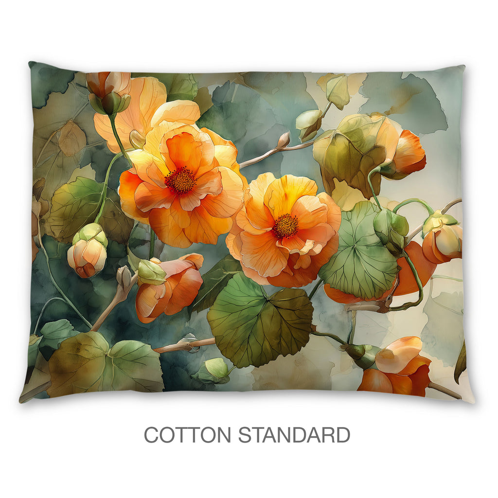 Floral Sham in Cotton or Polyester, Avens Geum