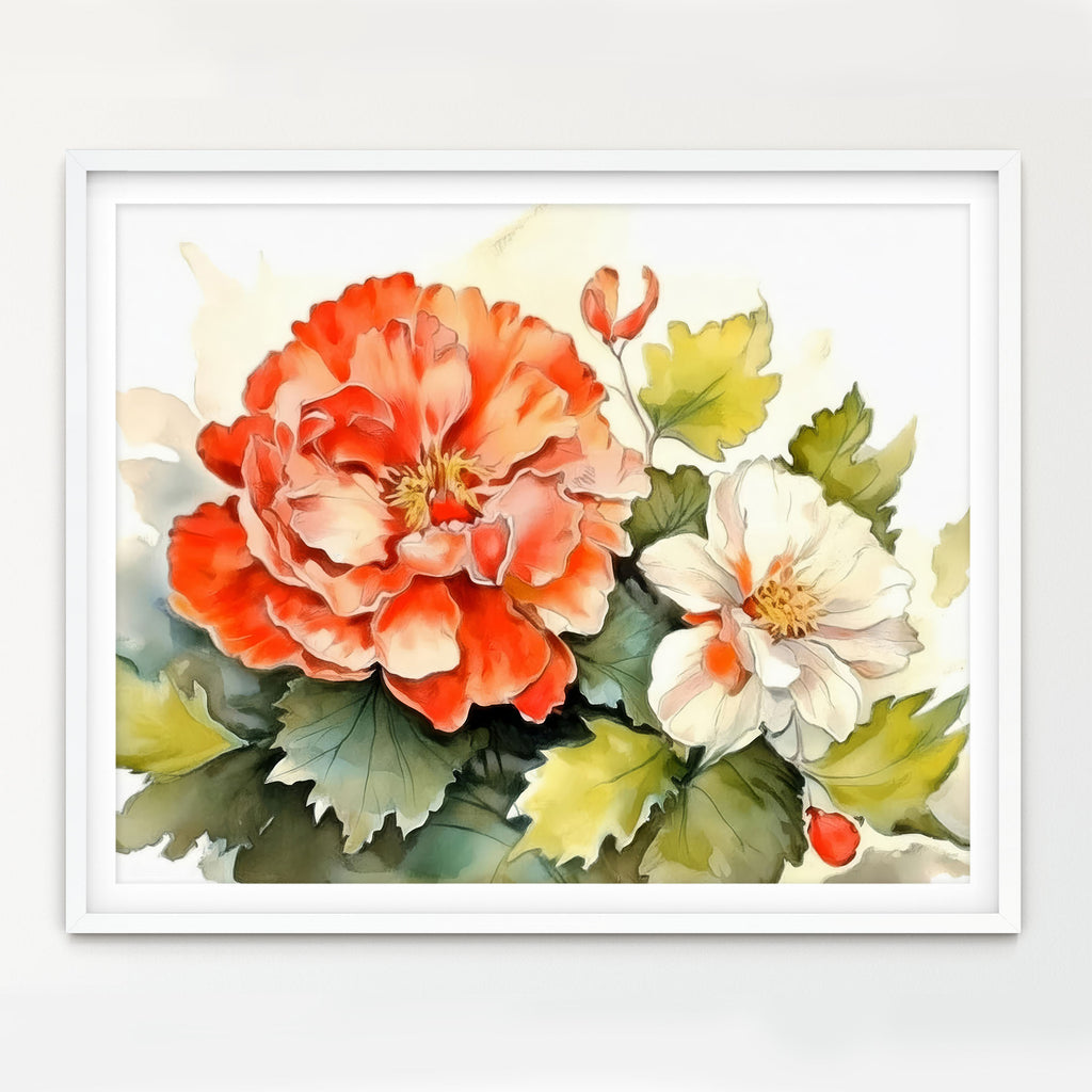 Floral Art Paper Print, Begonias