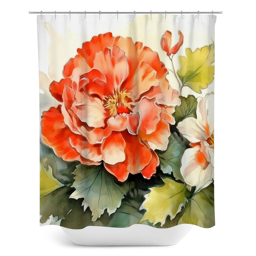 Floral Shower Curtain, Begonias