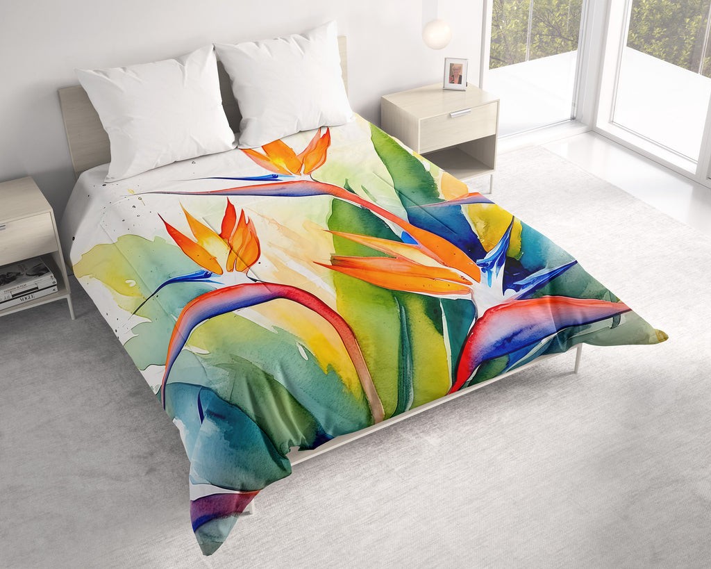 Floral Comforter, Bird of Paradise