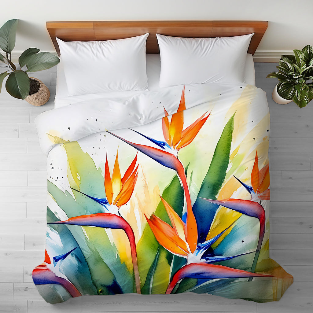 Floral Duvet Cover, Bird of Paradise