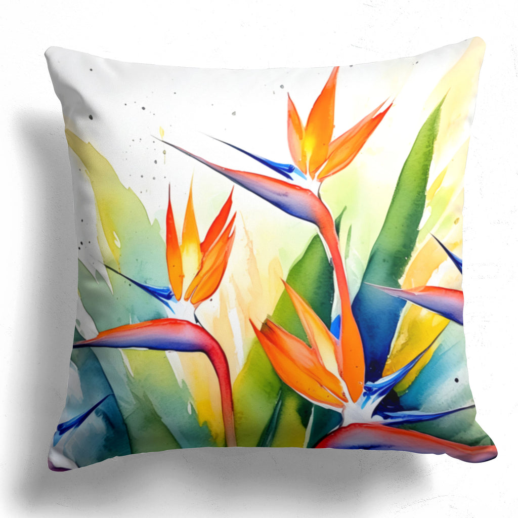 Floral Pillow Cover, Bird of Paradise