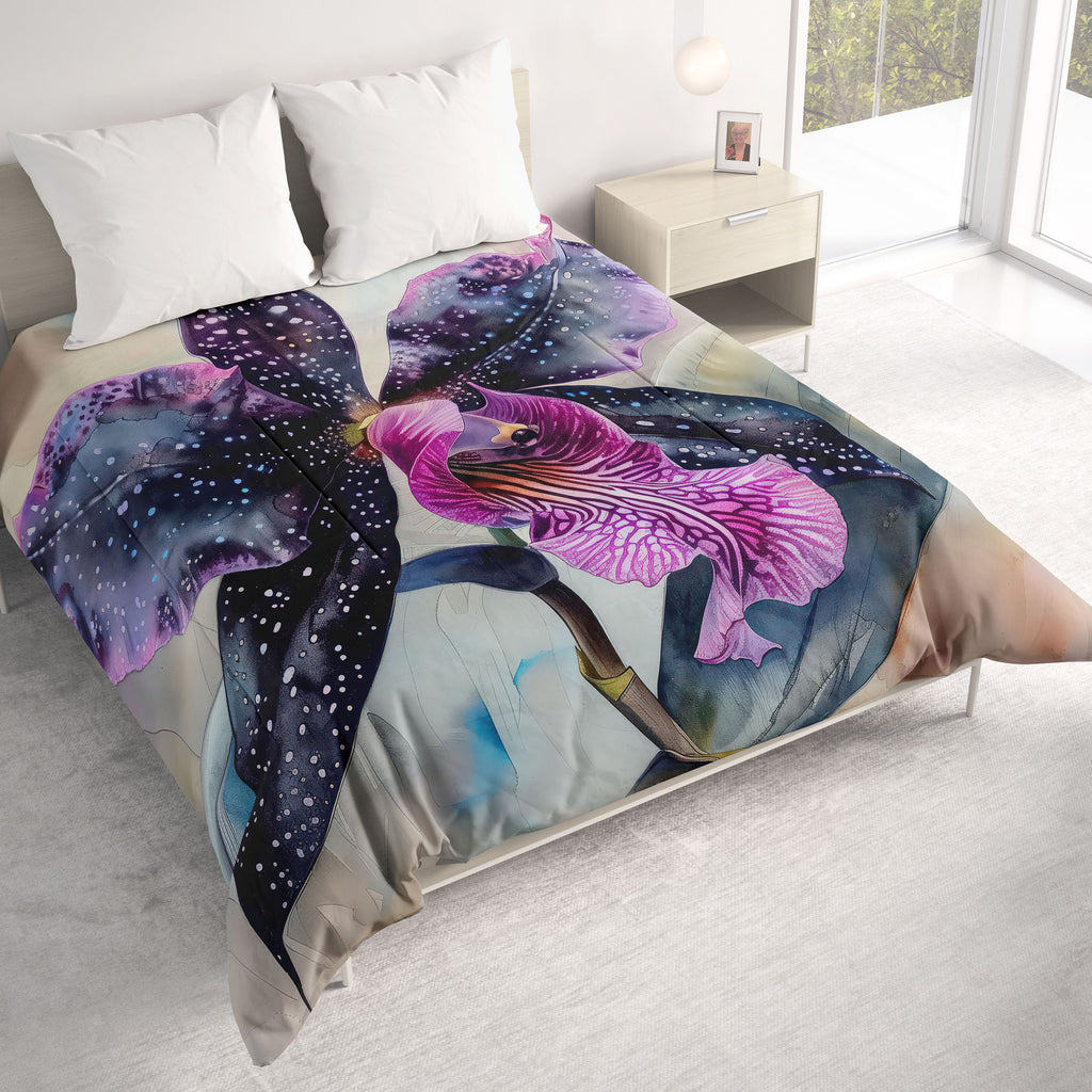 Floral Comforter, Black Orchid