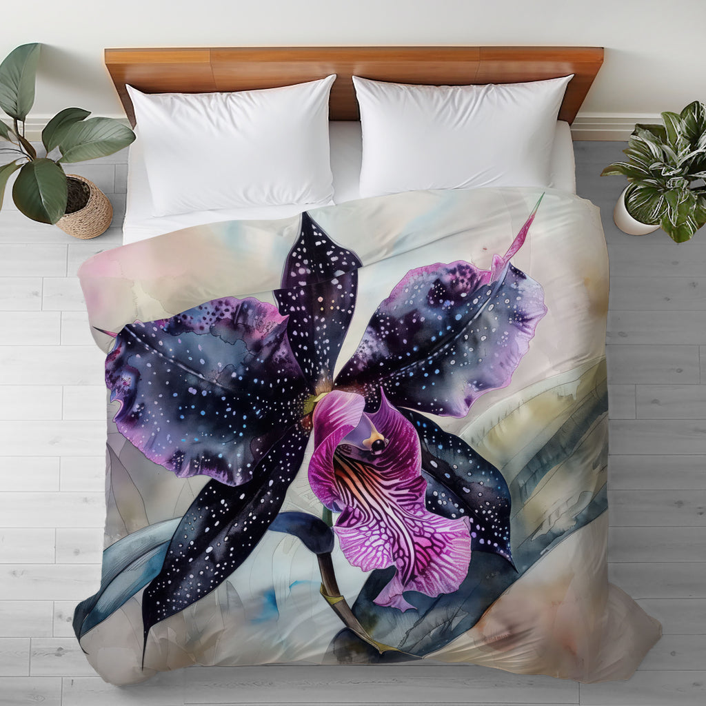 Floral Duvet Cover, Black Orchid