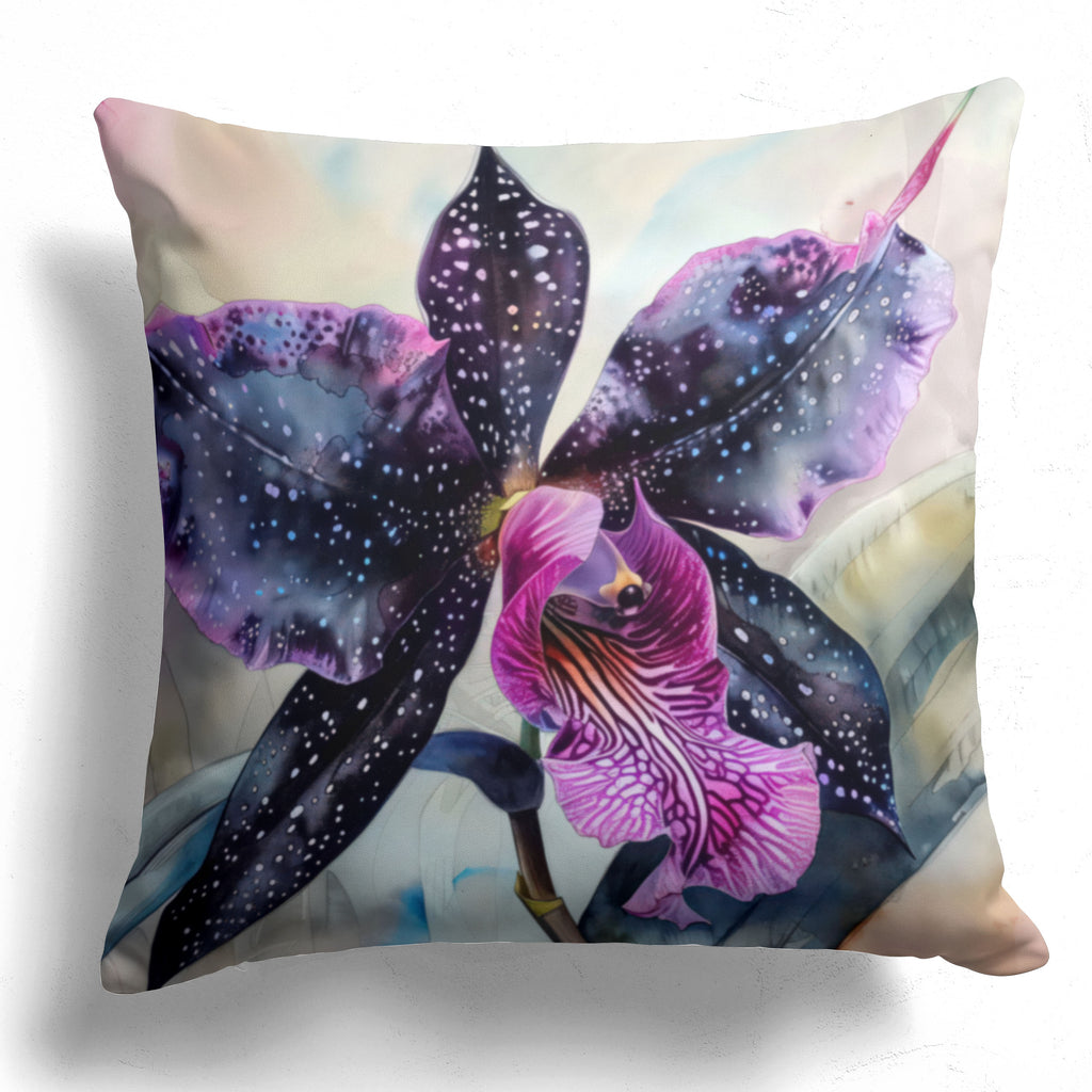 Floral Pillow Cover, Black Orchid