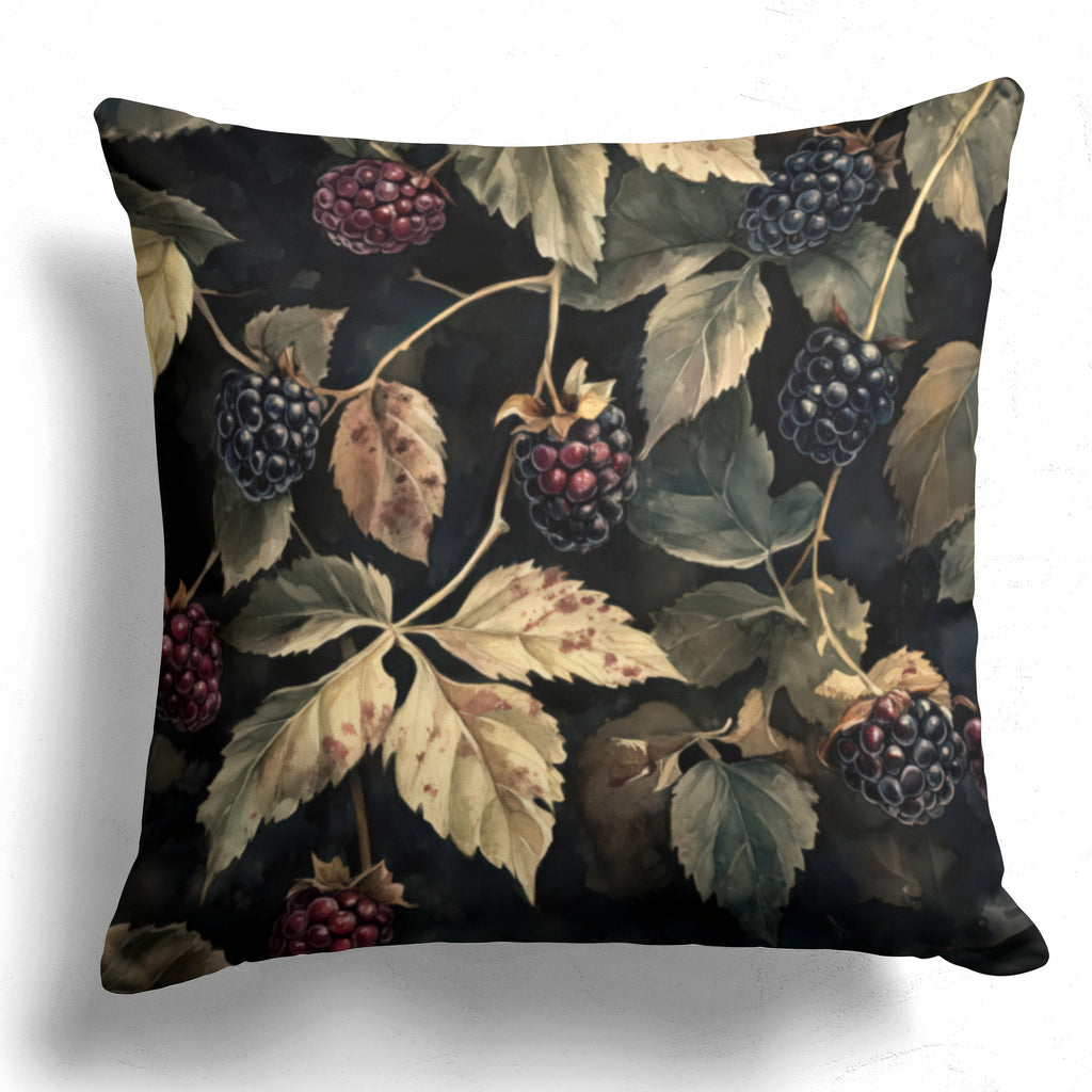 Floral Pillow Cover, Blackberries