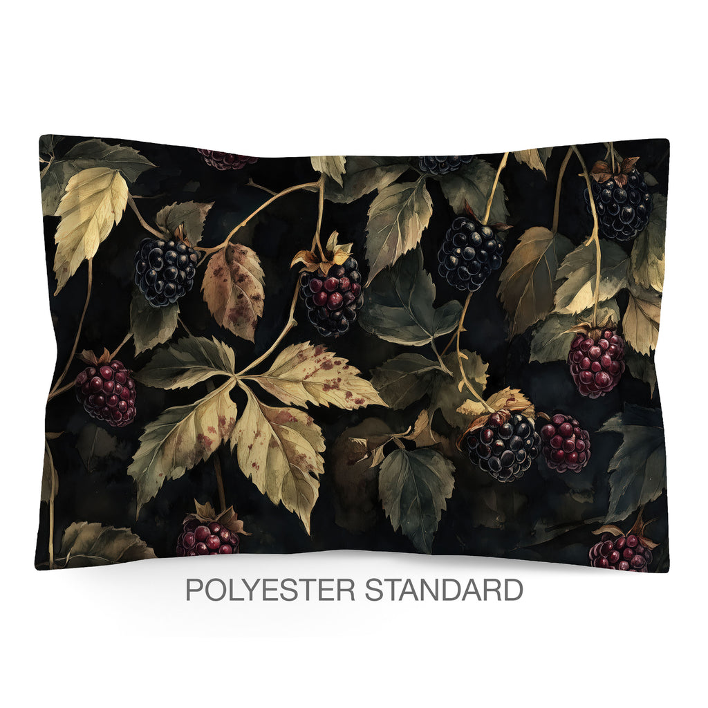 Floral Sham in Cotton or Polyester, Blackberries