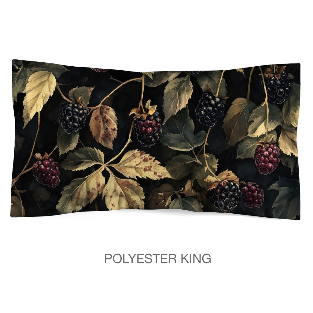 Floral Sham in Cotton or Polyester, Blackberries