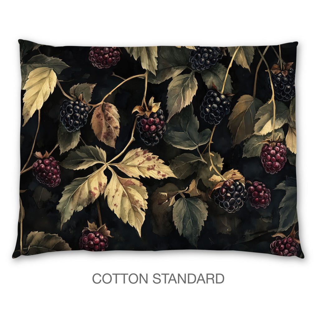 Floral Sham in Cotton or Polyester, Blackberries