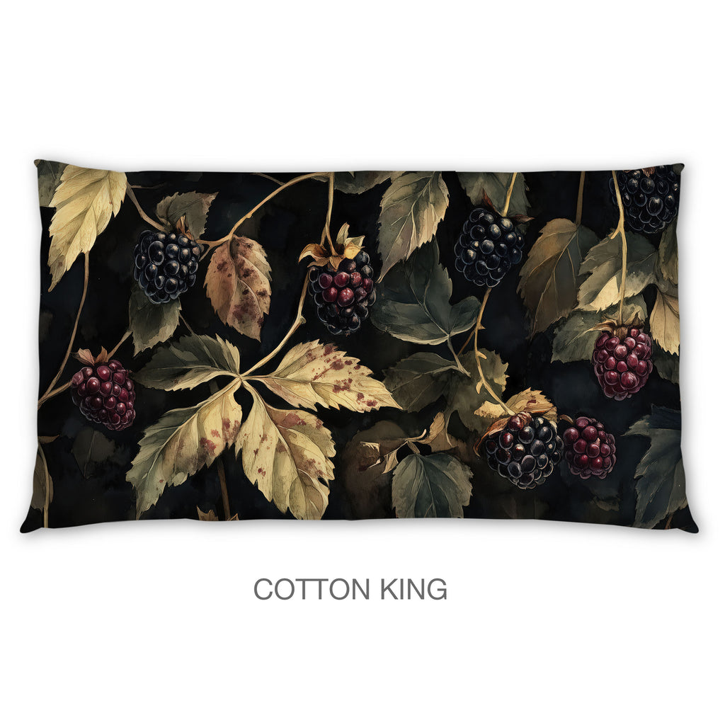 Floral Sham in Cotton or Polyester, Blackberries