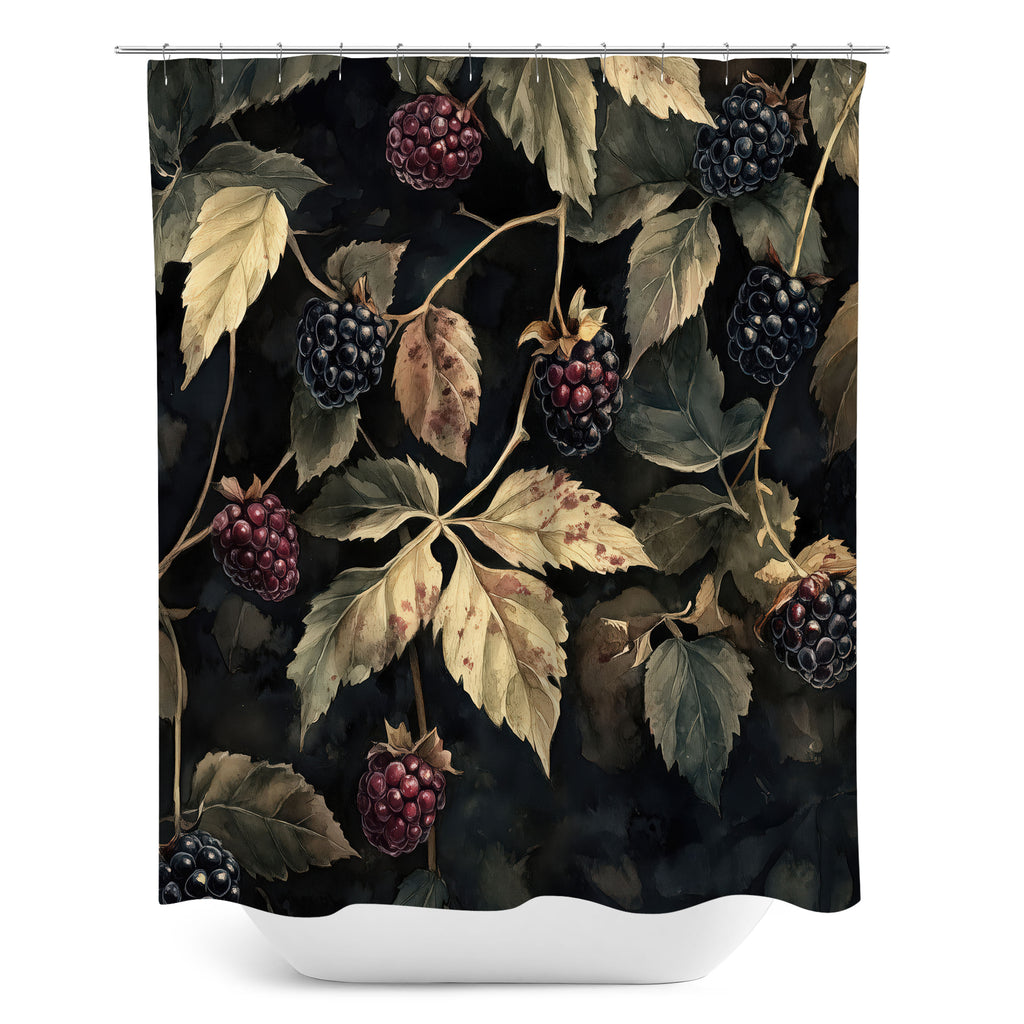 Floral Shower Curtain, Blackberries