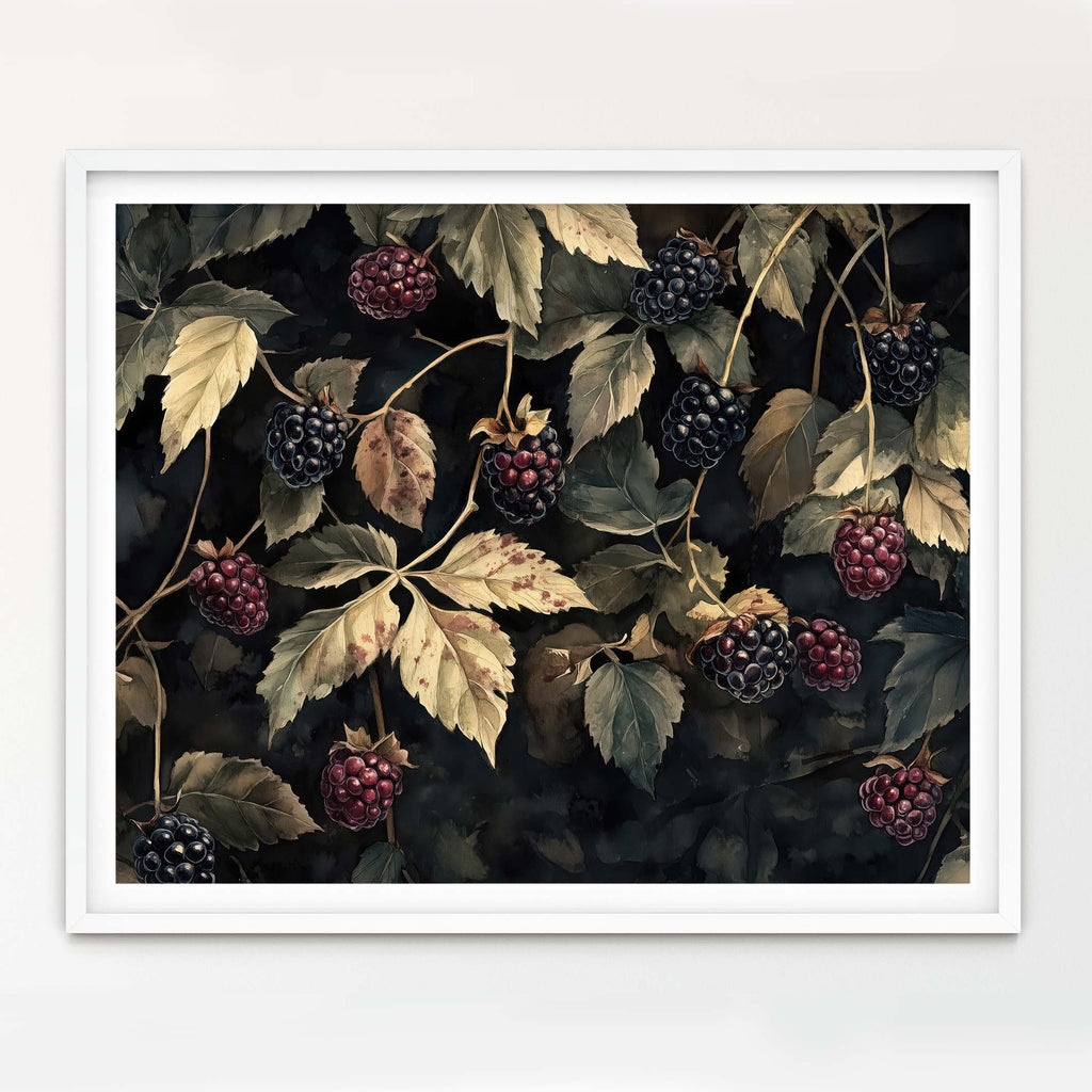Floral Art Paper Print, Blackberries